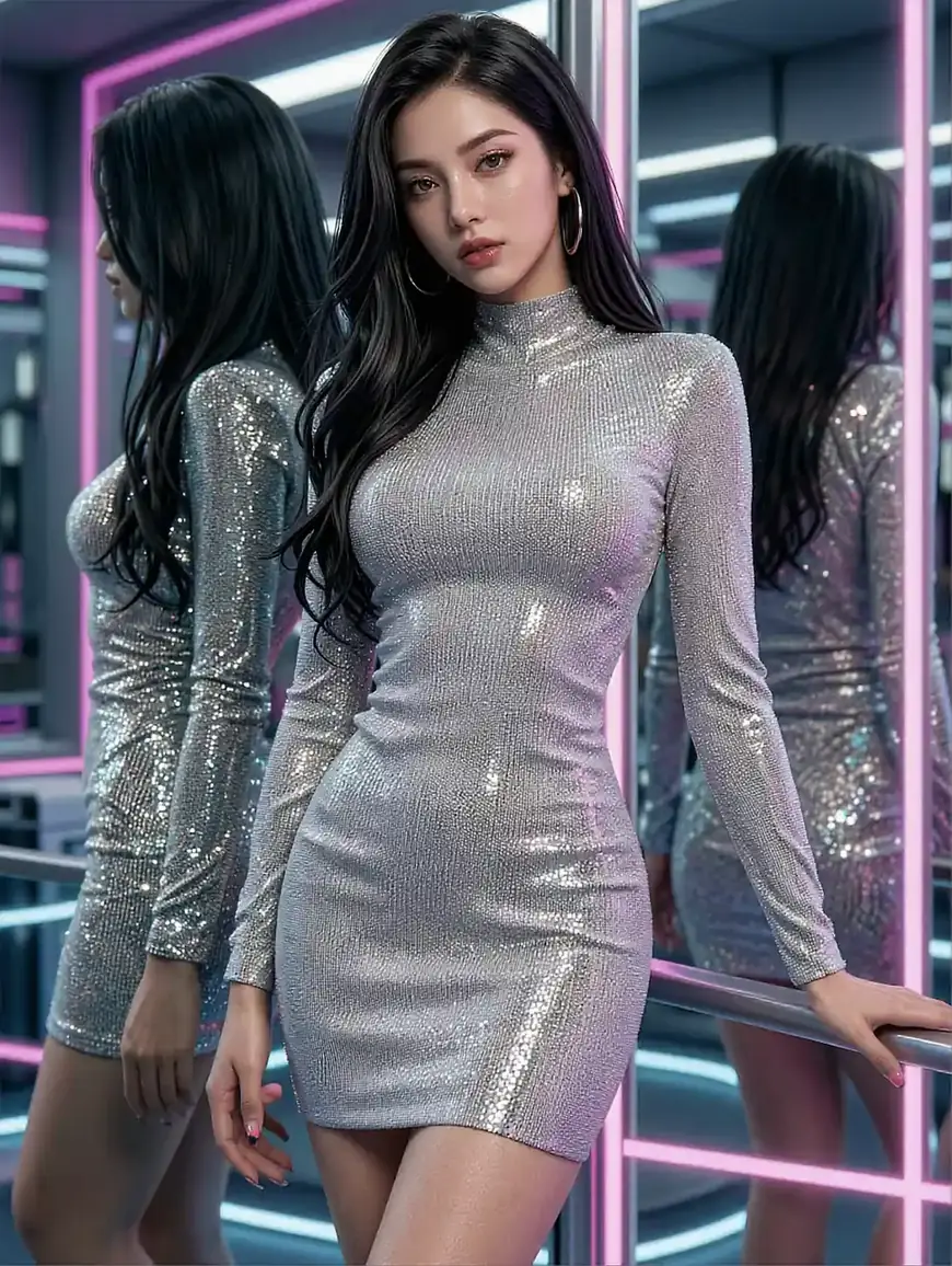 Fictional AI character featured on the third landing page, on a sofa